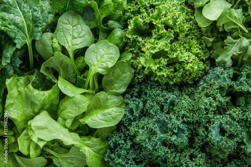 Vibrant Kale and Spinach: Lush Leafy Greens for Nutritious Agriculture and Healthy Living