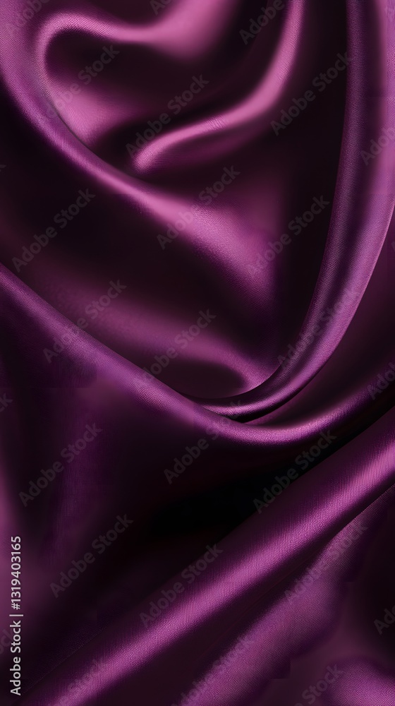Obraz premium Luxurious Fabric: A close-up of smooth, lustrous purple satin, its elegant folds and shimmering texture creating a sense of opulence and sophistication. 