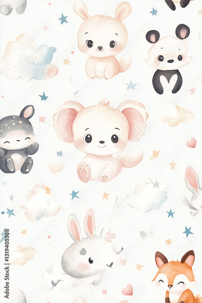 Fototapeta premium Adorable Animal-Themed Patterns