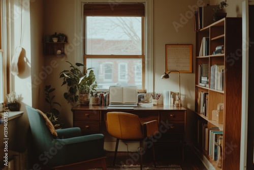 Wallpaper Mural Cozy Home Office with Modern Decor and Natural Light Torontodigital.ca