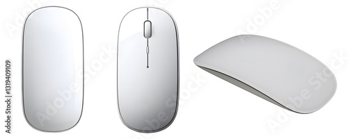 Slim pc wireless mouse white Isolated