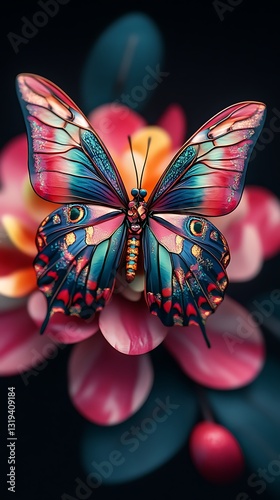 Majestic butterfly mandala with refined details and vibrant aesthetics high resolution wallpaper