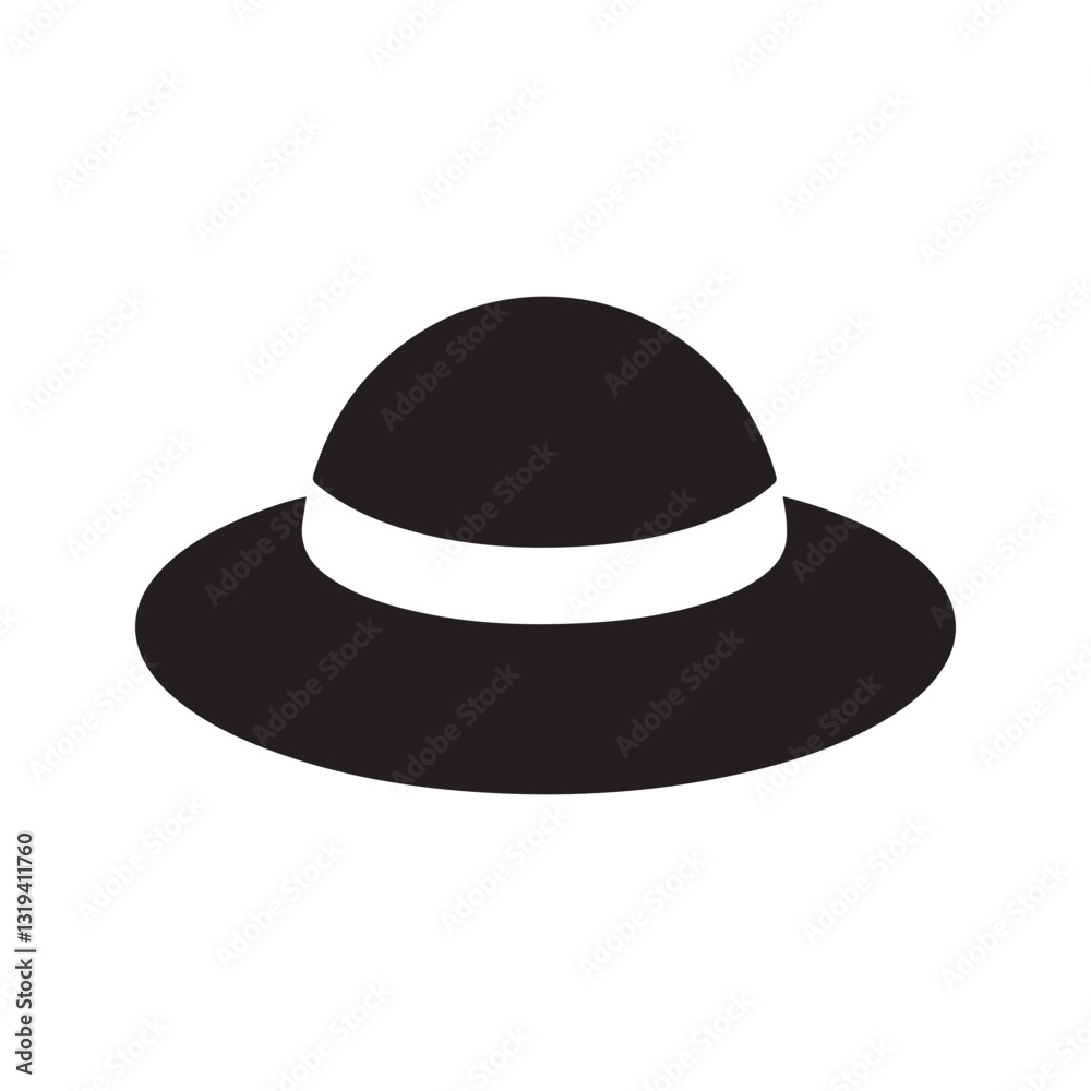 silhouette women's hat icon isolated on white background silhouette women's hat icon isolated on white background