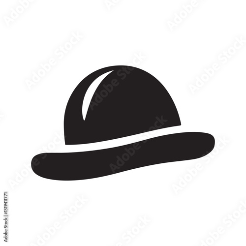 silhouette women's hat icon isolated on white background