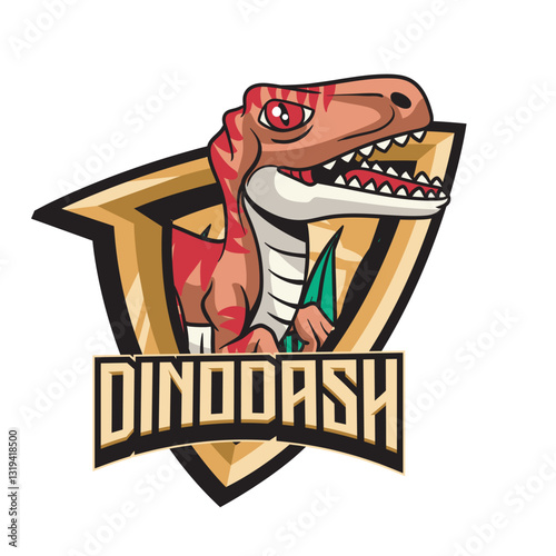 Vector Illustration of Tiny Raptor with Cute Illustration Available for Logo Badge