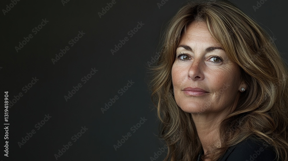 Fototapeta premium A woman with brown hair and a pale face