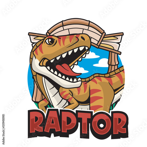 Vector Illustration of Tiny Raptor with Cute Illustration Available for Tshirt Design