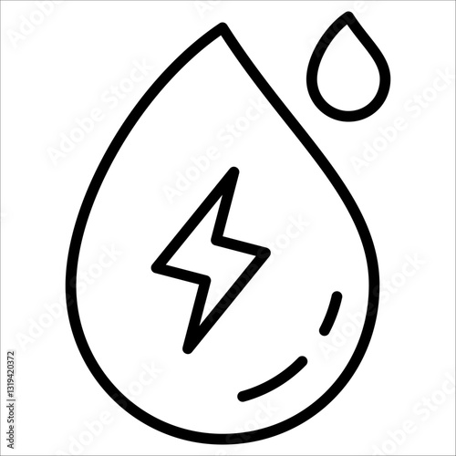 Water Energy Simple Icon Vector Concept