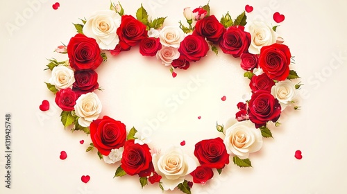 Heart made of roses and flowers valentines Women's Day