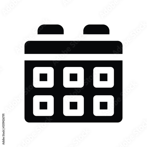 schedule glyph icon. Strong and solid vector icon for websites, mobile interfaces, presentations, and visual branding. High quality and easy to edit.
