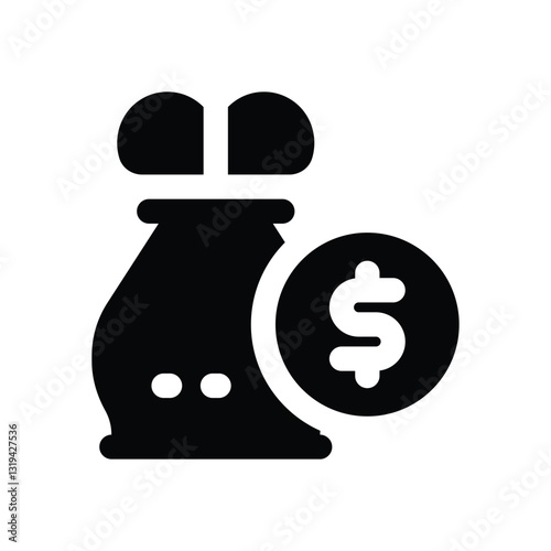 budget glyph icon. Strong and solid vector icon for websites, mobile interfaces, presentations, and visual branding. High quality and easy to edit.
