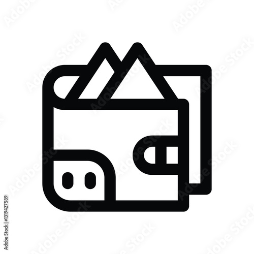 wallet line icon. Clean and minimalist vector icon for websites, mobile apps, presentations, and logos. Fully scalable and customizable for any project.