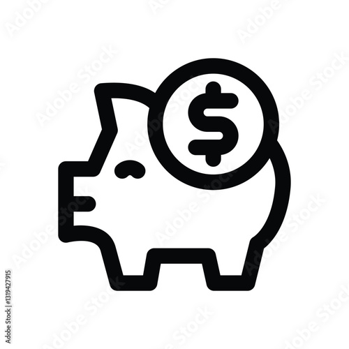 saving line icon. Clean and minimalist vector icon for websites, mobile apps, presentations, and logos. Fully scalable and customizable for any project.