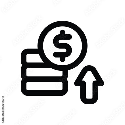 revenue line icon. Clean and minimalist vector icon for websites, mobile apps, presentations, and logos. Fully scalable and customizable for any project.