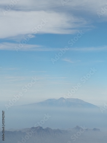 mountains and clouds
