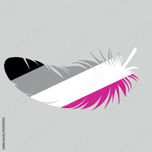 feathers with the colors of the flags of the LGBTI community