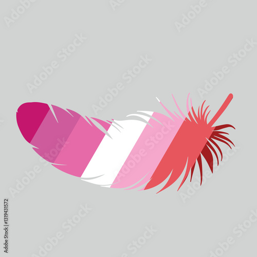 feathers with the colors of the flags of the LGBTI community