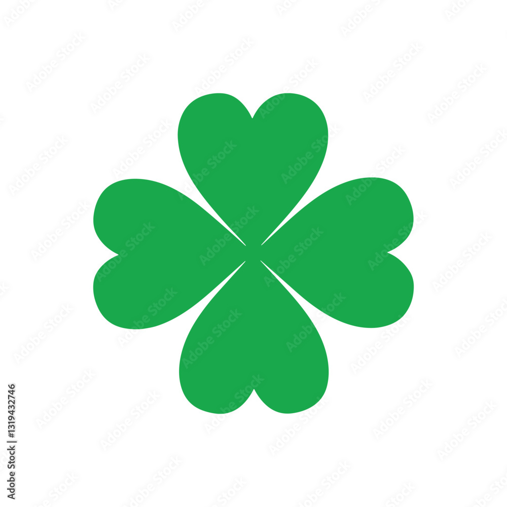 Irish green 4 leaf shamrock icon silhouette vector flat illustration design on white background. St patrick's day clover. Lucky clover icon. Irish green 4 leaf shamrock icon silhouette vector flat illustration design on white background. St patrick's day clover. Lucky clover icon.