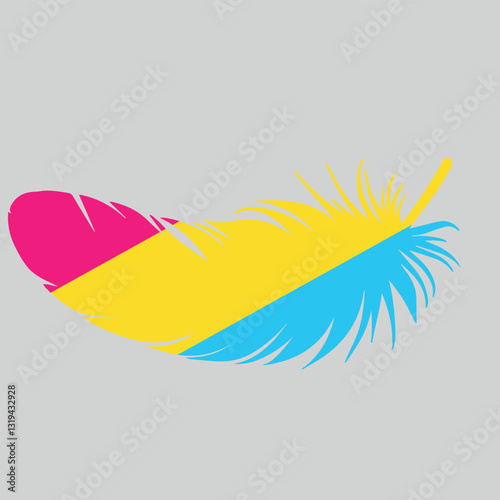 feathers with the colors of the flags of the LGBTI community