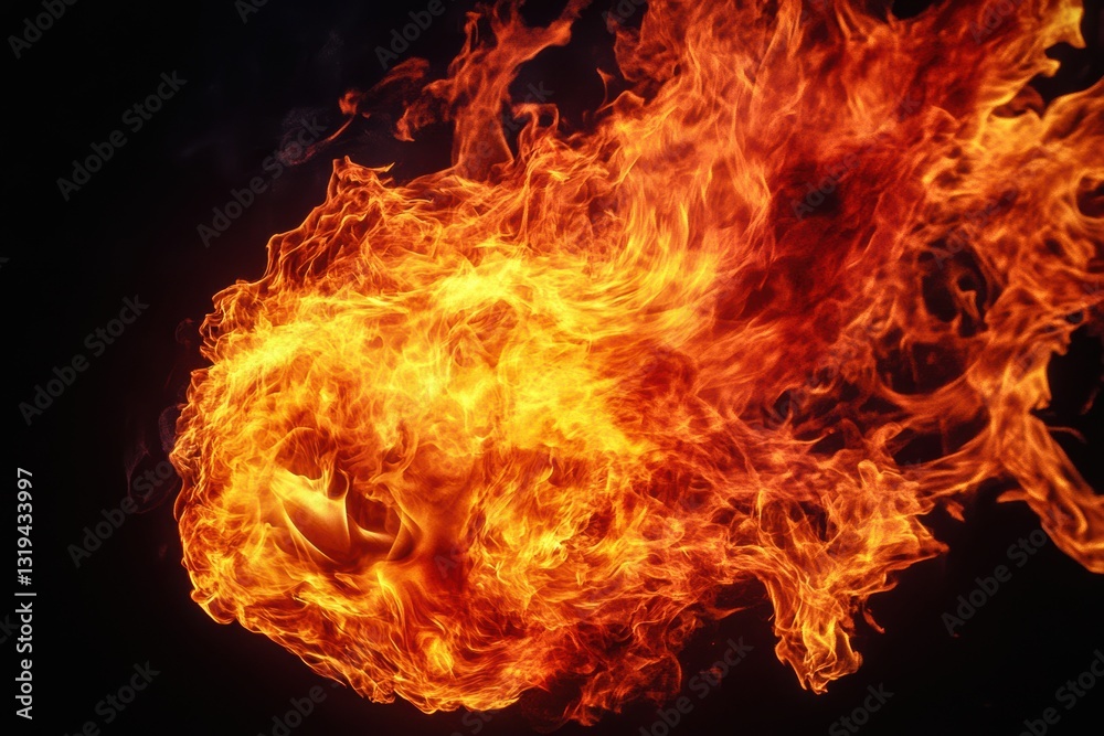 Fototapeta premium Intense Fireball Explosion on a Dark Background