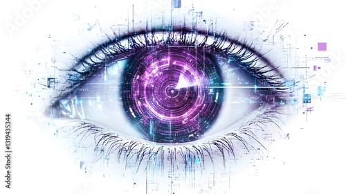 Captivating Cybernetic Eye - Futuristic Technological Fusion Artwork