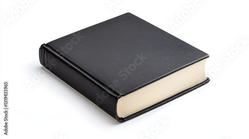 Wallpaper Mural One closed black hardcover book isolated on white Torontodigital.ca
