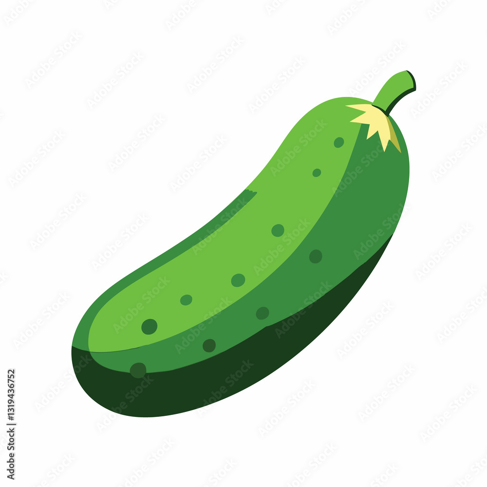 Fresh ripe cucumber isolated on white background for healthy vegetarian diet and nutrition Fresh ripe cucumber isolated on white background for healthy vegetarian diet and nutrition