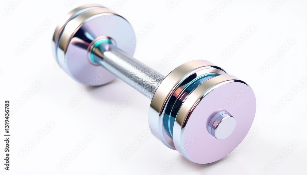 Chrome dumbbell, isolated on white background, steel, dumbbell Chrome dumbbell, isolated on white background, steel, dumbbell