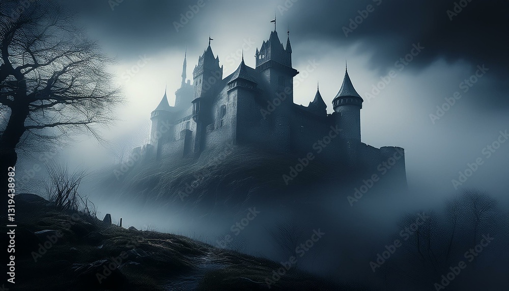 Naklejka premium castle in the night