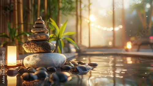 Serene Spa Retreat with Tranquil Stones