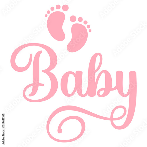 Wallpaper Mural Baby typography design on plain white transparent isolated background for card, shirt, hoodie, sweatshirt, apparel, tag, mug, icon, poster or badge Torontodigital.ca