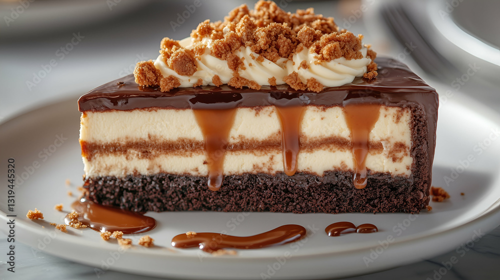 Caramel chocolate cheesecake