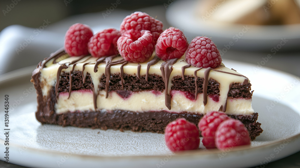 Raspberry chocolate cheesecake