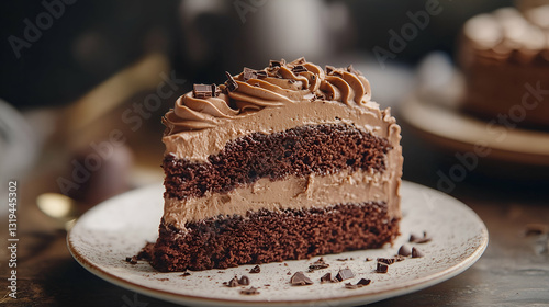 Obraz na płótnie Chocolate mousse cake w salonie