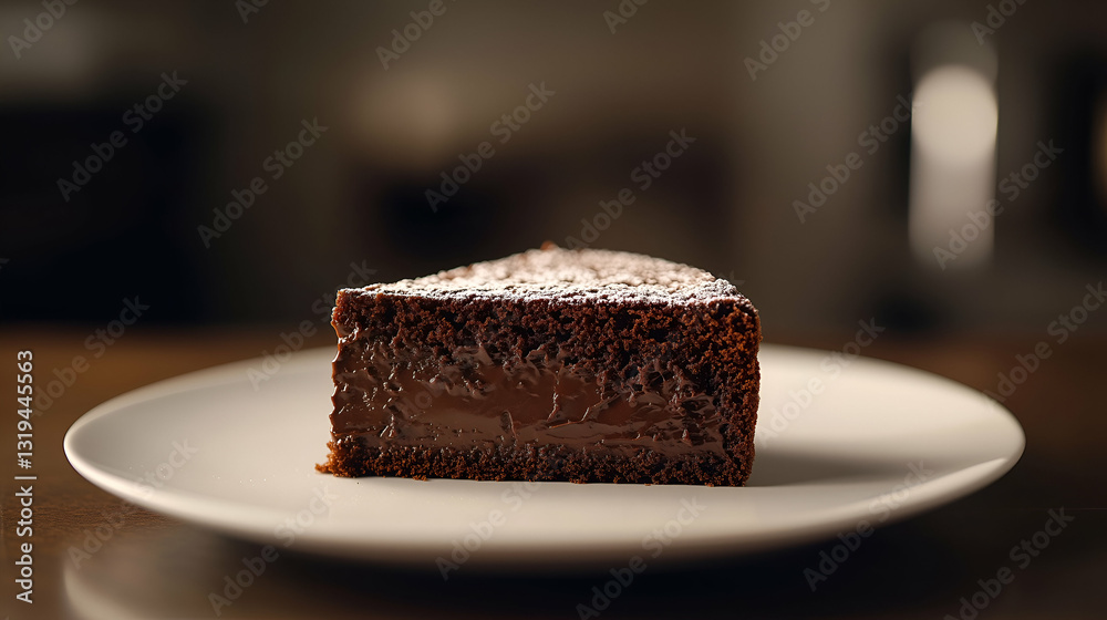 Chocolate lava cake slice
