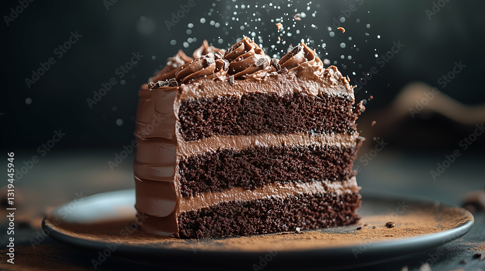 Chocolate layer cake with frosting