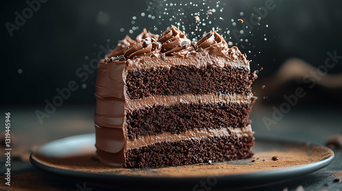 Obraz na płótnie Chocolate layer cake with frosting w salonie