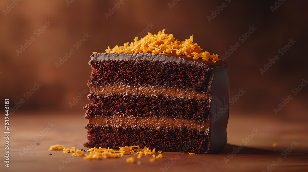 Chocolate cake with orange zest