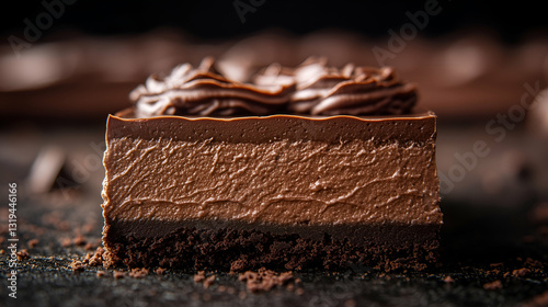 Obraz na płótnie Chocolate mousse cake w salonie