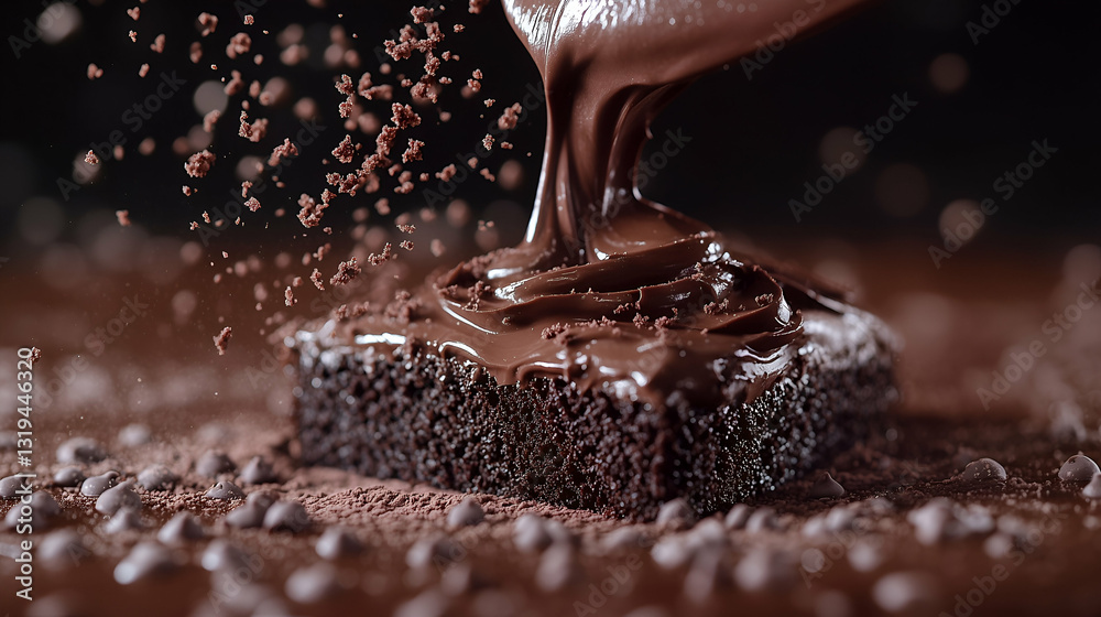 Chocolate brownie with melted ganache