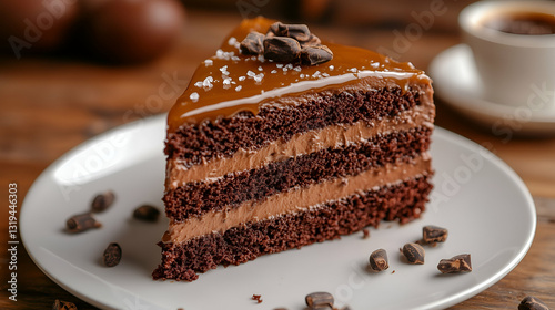 Chocolate caramel cake with sea salt