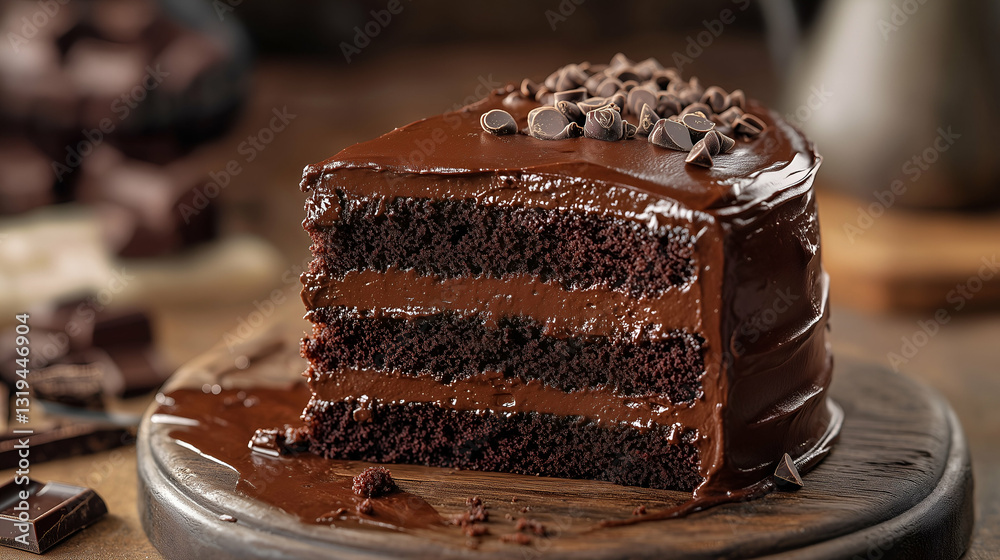 Chocolate ganache layer cake