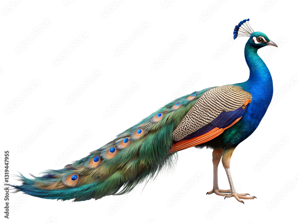 Fototapeta premium Peacock isolated on transparent background
