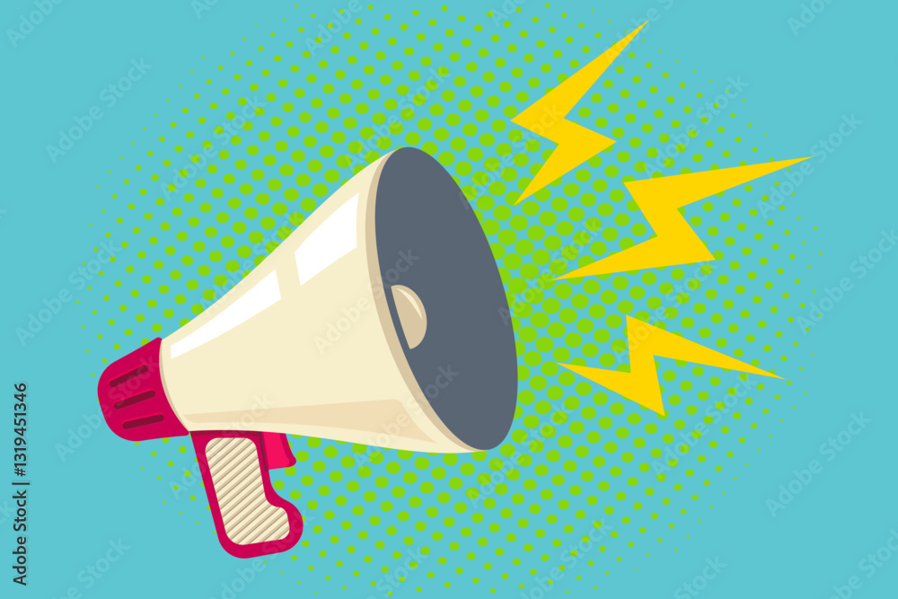 Φωτογραφία Vector icon of vintage megaphone for fake, breaking news or sale
