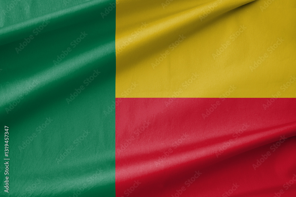 Fototapeta premium Benin National Flag Waving in the Wind