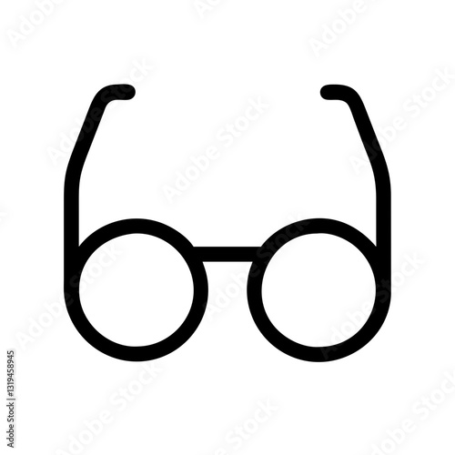 Eyeglasses silhouette icon, vision concept, stylish design, monochrome style, copy space, on a white background
