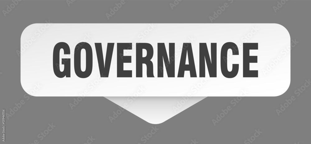 governance sticker. governance sign isolated on gray background