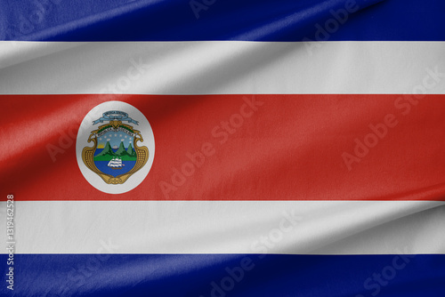 Costa Rica National Flag Waving in the Wind photo