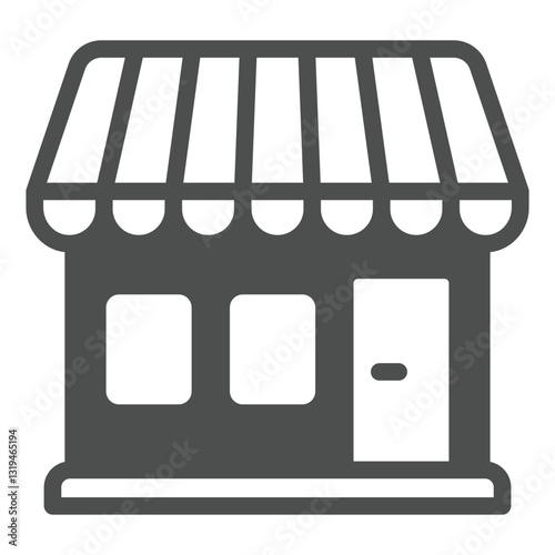 Grocery shop building solid icon, eat what you want concept. Vector graphics. Market house sign on white background, glyph style icon for mobile or web design.