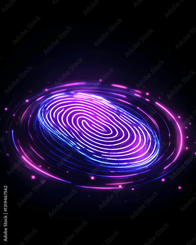 Fototapeta premium Abstract glowing fingerprint graphic